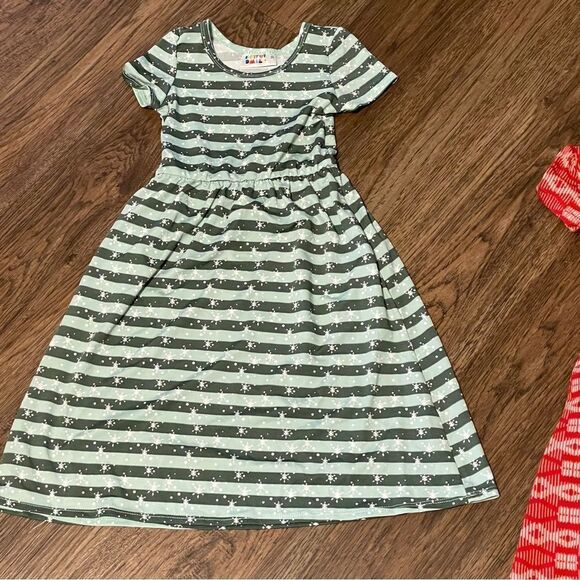 Dot Dot Smile 2 Maxi Holiday Dresses Green Red Size 2T - Picture 10 of 10